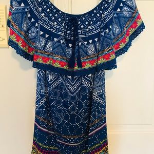 Colorful off the shoulder sundress